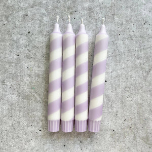 Dip Dye Kerzen | Swirl flieder | 4er Set