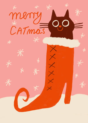 Postkarte Merry Catmas | Slinga