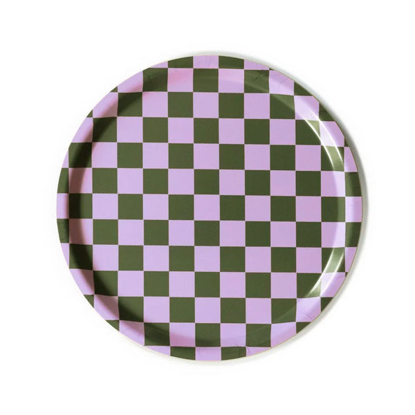 Tablett Checker "olive / flieder" 31cm | Blu Kat