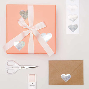 Sticker Herzen  "silber, holographisch"