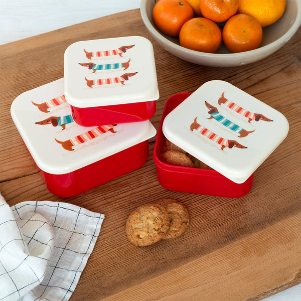 Lunchbox Snack Box 3er-Set Sausage Dog Dackel | Rex London