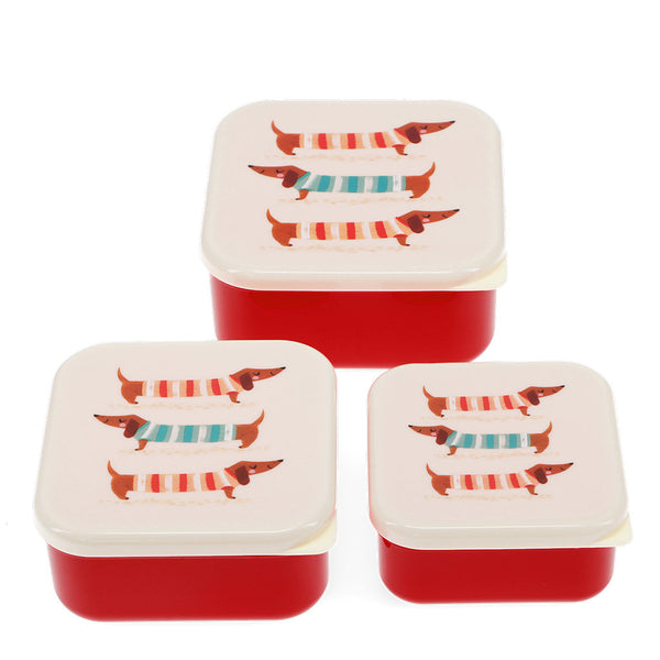 Lunchbox Snack Box 3er-Set Sausage Dog Dackel | Rex London