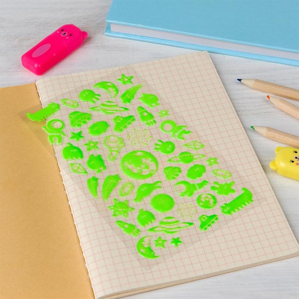 3D - Sticker - Weltraum | Glow in the dark