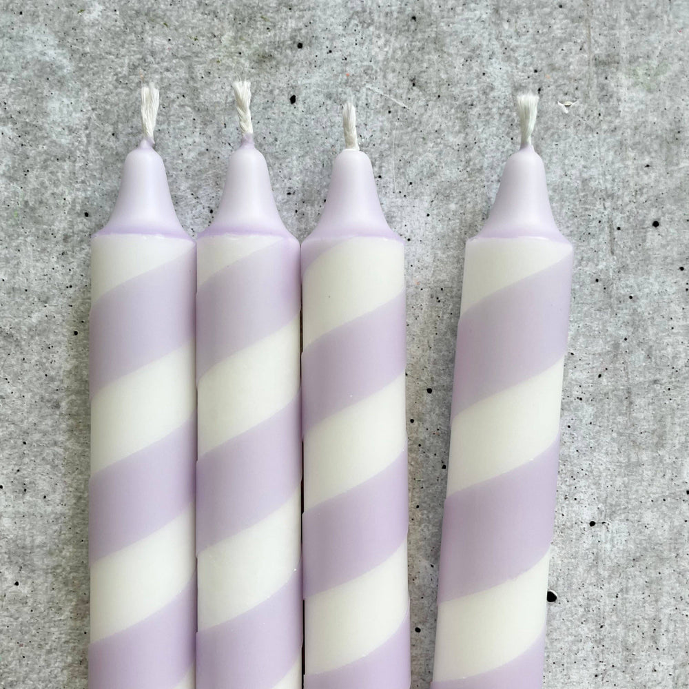 Dip Dye Kerzen | Swirl flieder | 4er Set