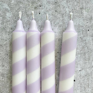 Dip Dye Kerzen | Swirl flieder | 4er Set