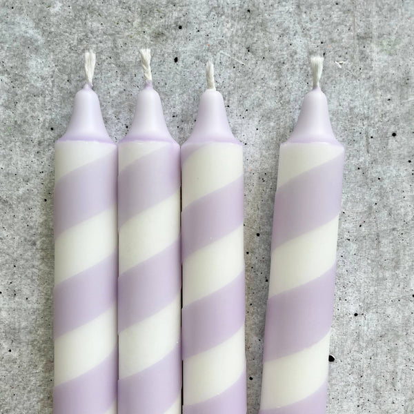 Dip Dye Kerzen | Swirl flieder | 4er Set