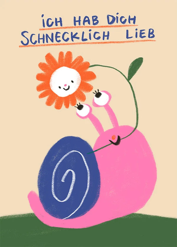 Postkarte Schnecklich lieb | Slinga