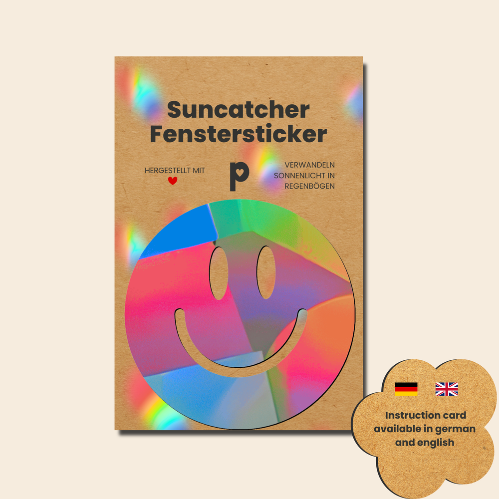 Suncatcher-Fensteraufkleber „Smile“, Prisma-Aufkleber, Regenbogenmacher