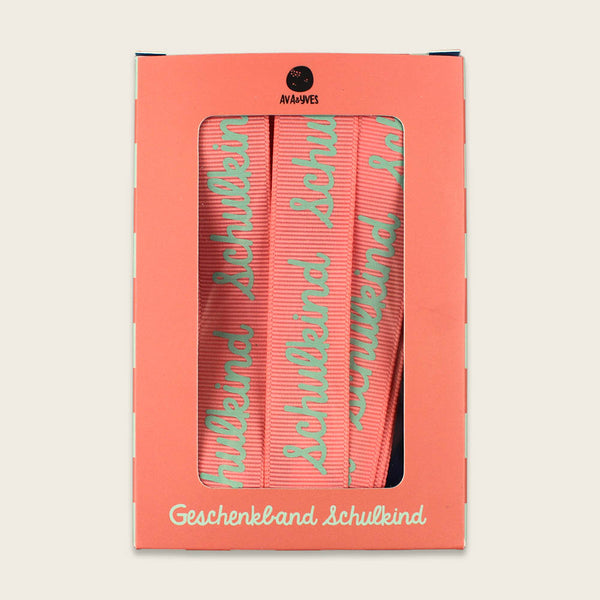 Geschenkband-Set „Schulkind“  rosa  flieder / türkis