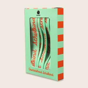 Geschenkband-Set „Schulkind“  flieder/feuerrot-orange