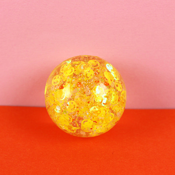 Flummiball mit Flummiball mit Smileys und Konfetti 49mm