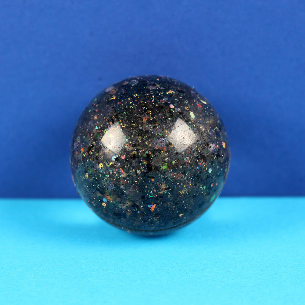Flummiball mit Glitzer, schwarz 49mm