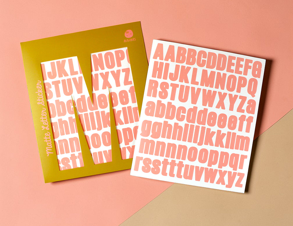 Buchstaben-Sticker matt, rosa