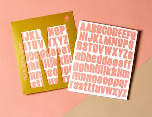Buchstaben-Sticker matt, rosa