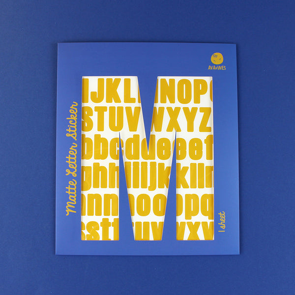 Buchstaben-Sticker matt, ocker