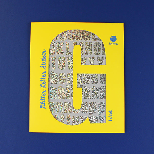 Buchstaben-Sticker mit Glitzer, silber