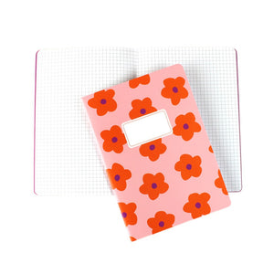 Notizheft Flowers, 30 Blatt kariert, DIN A5
