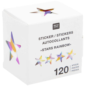 Mini-Sticker Sterne Rainbow auf der Rolle 120 Stück