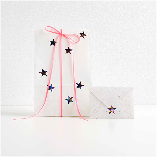 Mini-Sticker Sterne Rainbow auf der Rolle 120 Stück