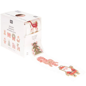 Mini-Sticker Weihnachtsfiguren Pixel 120 Stück ca. Ø 2,5cm