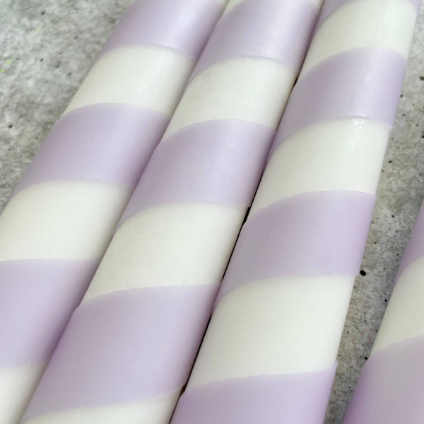 Dip Dye Kerzen | Swirl flieder | 4er Set