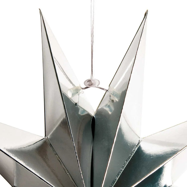 Papierstern auffaltbar 28cm "Silber Glänzend"