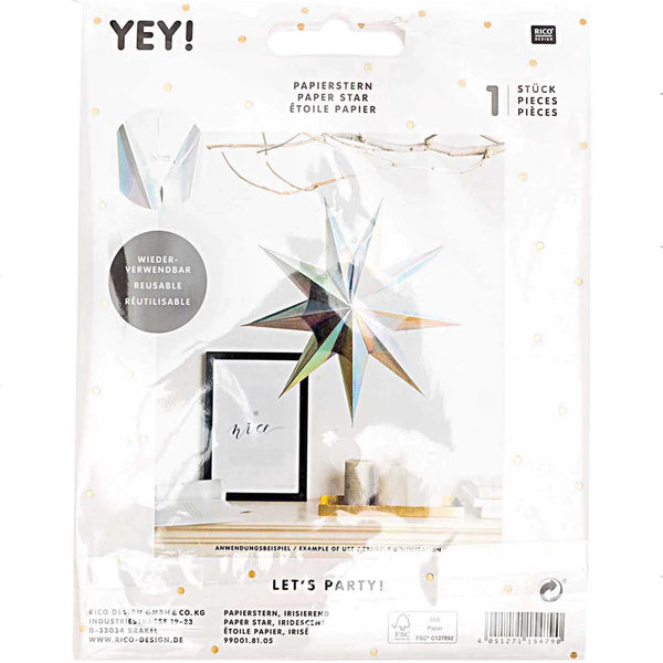 Papierstern auffaltbar 28cm "Irisierend"