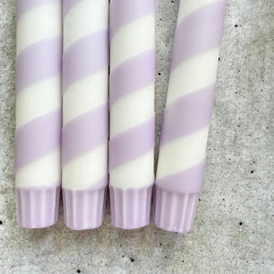 Dip Dye Kerzen | Swirl flieder | 4er Set