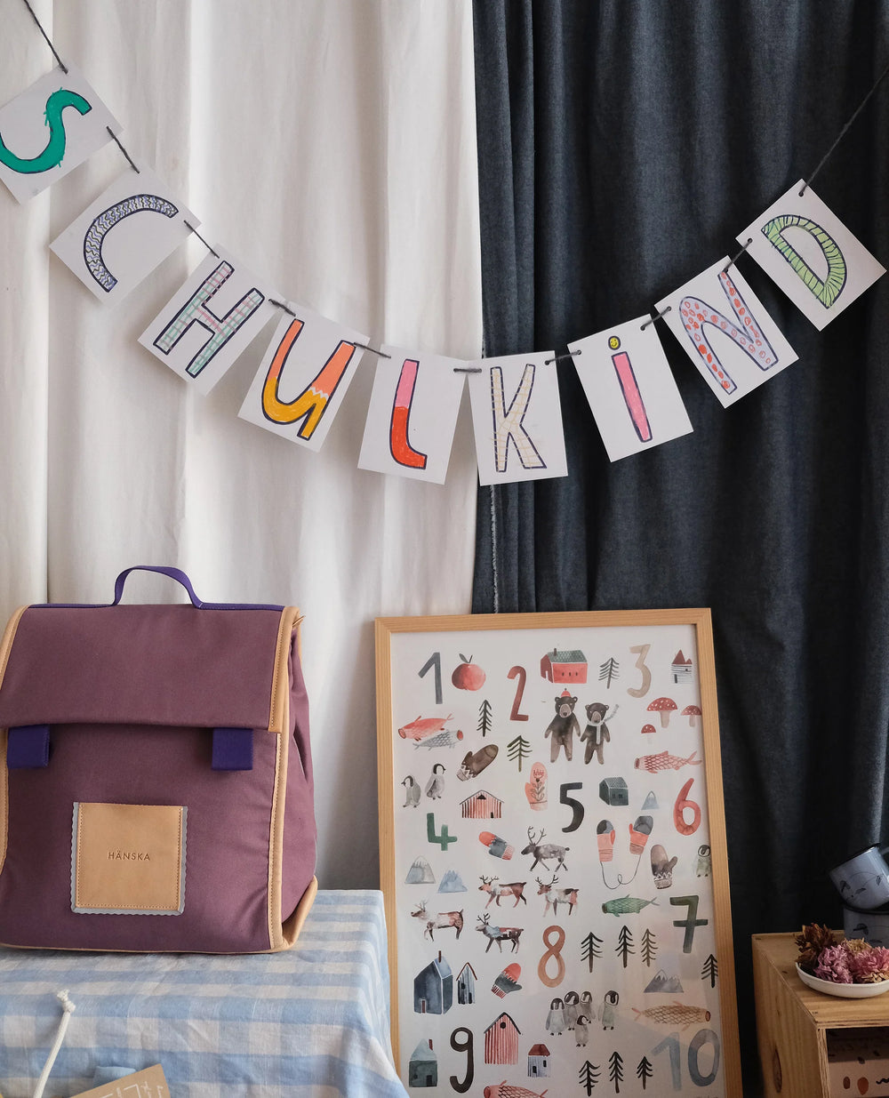 Postkartenset zum Ausmalen - SCHULKIND | Girlande