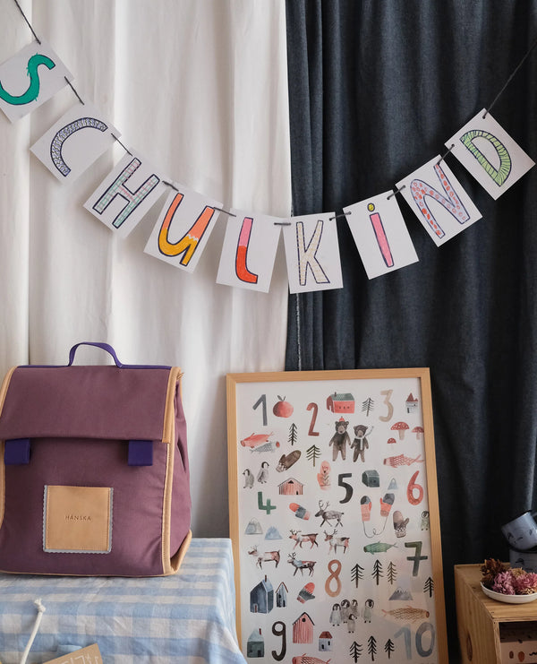 Postkartenset zum Ausmalen - SCHULKIND | Girlande