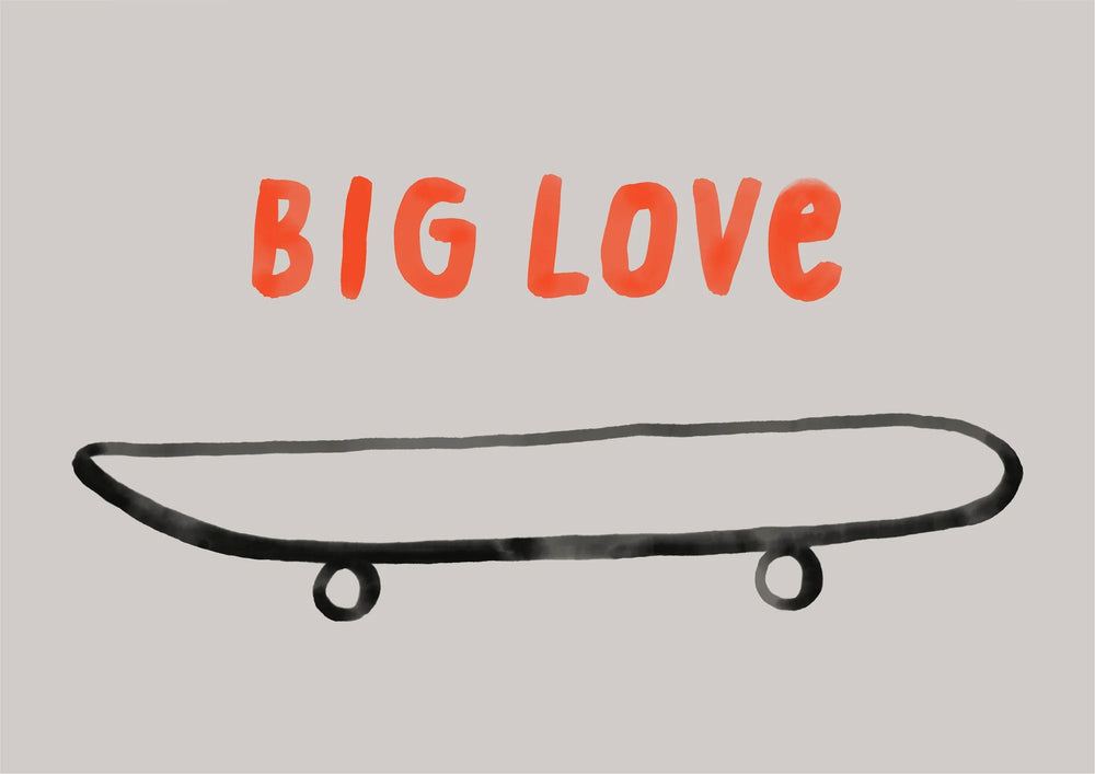 Postkarte "BIG LOVE, Skateboard"   | FRAMBOISEundKETCHUP
