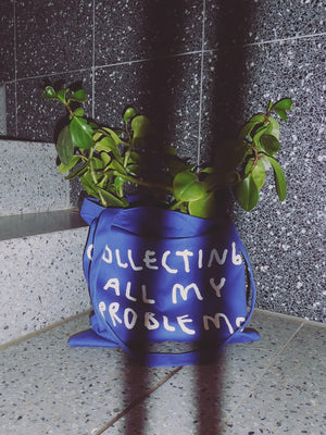 Tragetasche "Collecting all my Problems" | blau