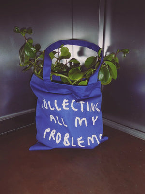 Tragetasche "Collecting all my Problems" | blau
