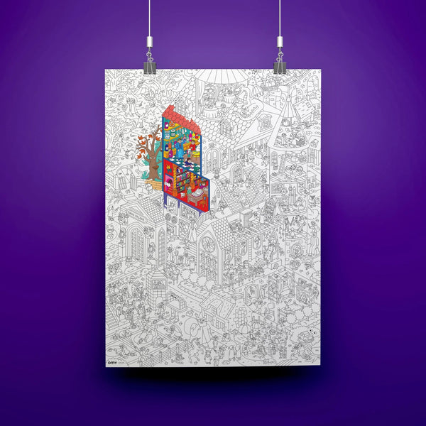 Riesenposter zum ausmalen  "Magisches Internat"  | OMY