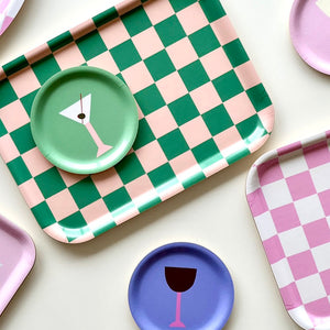 Tablett Checker "peach/tulip" 27 x 20cm | Blu Kat