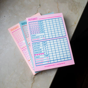 Würfelspiel Block "pink-blau"