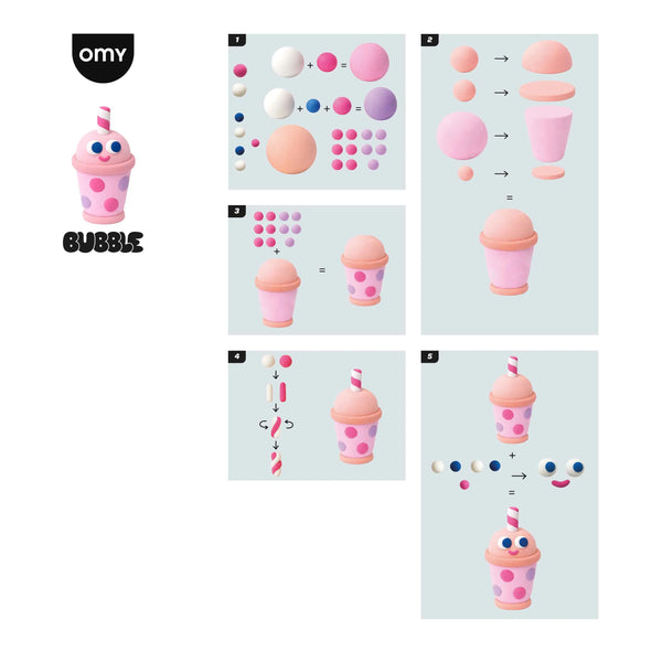 Mini-Set Air Dry Clay "BUBBLE TEA"  | OMY