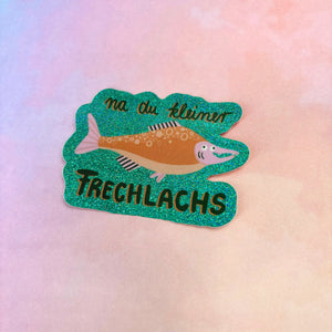 Frechlachs Glitzer Sticker | Slinga