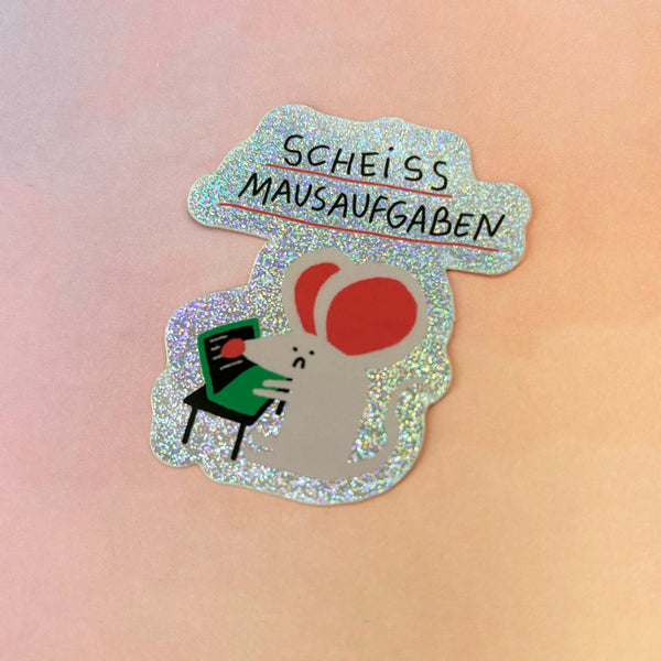 Mausaufgaben Glitzer Sticker | Slinga