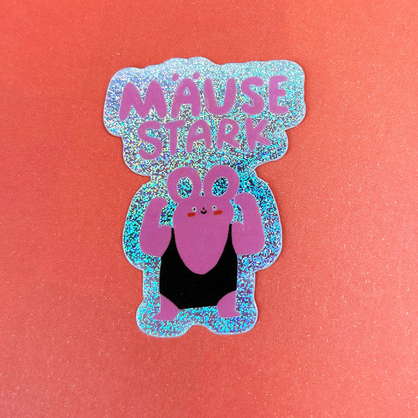 Mäusestark Glitzer Sticker | Slinga