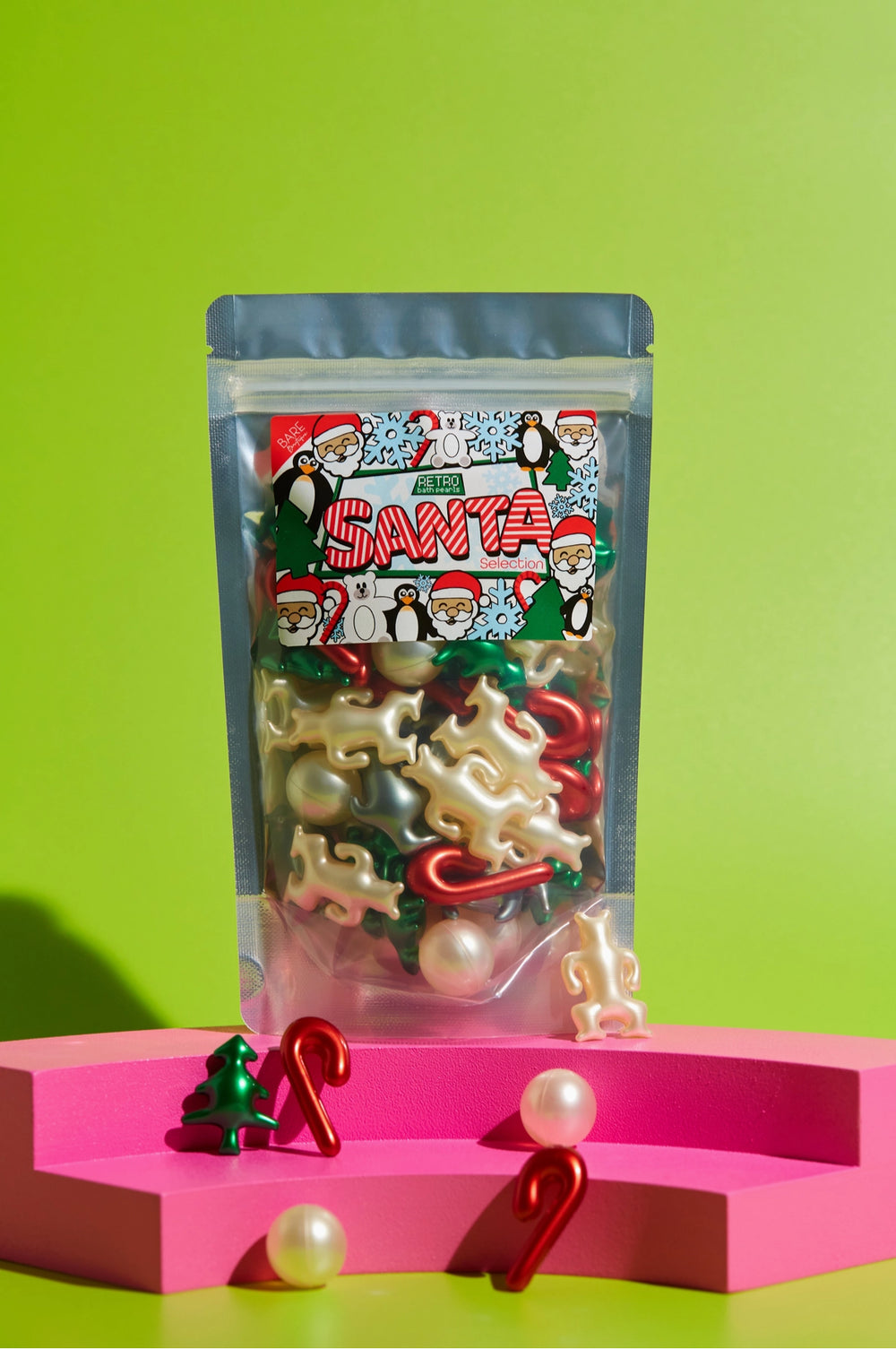 Retro-Badeperlen "Santa Selection" 30 weihnachtliche Badeperlen