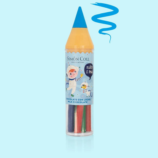 Maxi-Buntstift mit Schokoladen-Stiften gefüllt