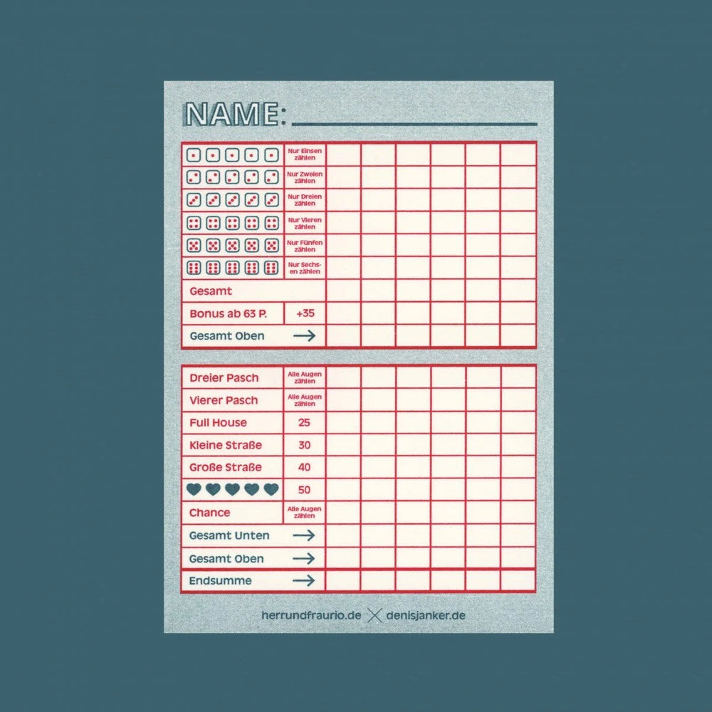 Würfelspiel Block "grün-rot"