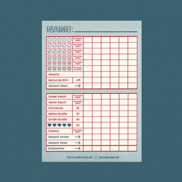 Würfelspiel Block "grün-rot"