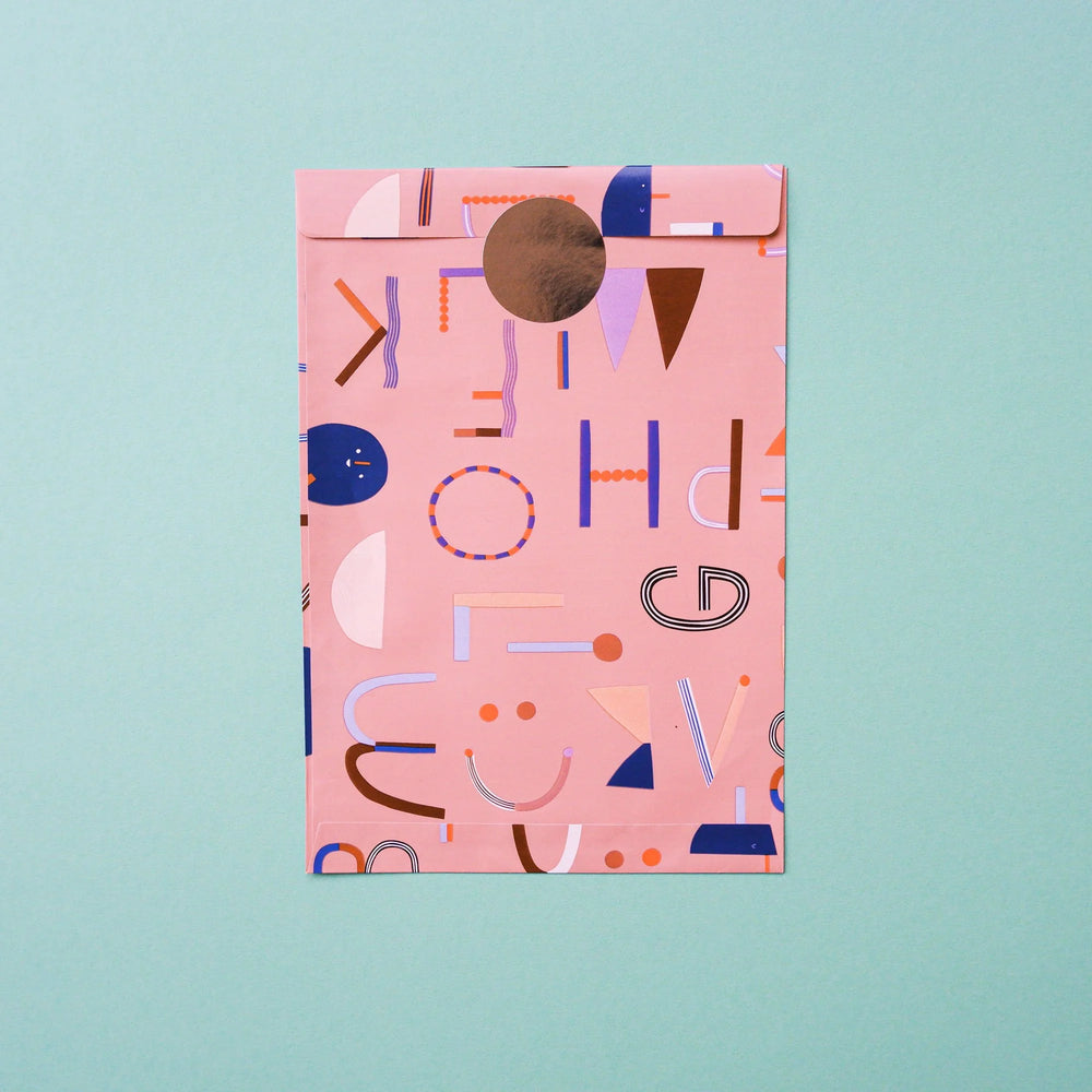 Papiertüte "ABC" 5er Set 17 x 25 cm