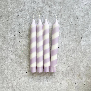 Dip Dye Kerzen | Swirl flieder | 4er Set