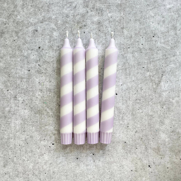 Dip Dye Kerzen | Swirl flieder | 4er Set