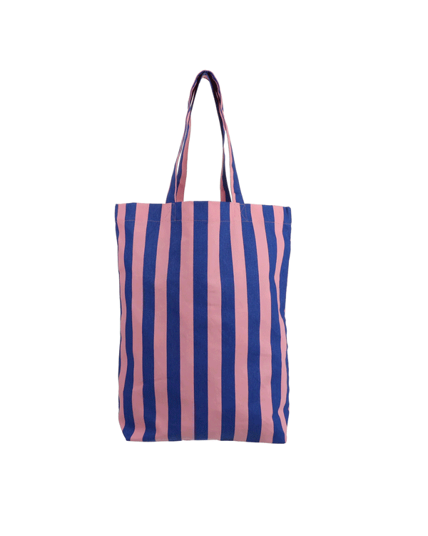 Baumwolltasche rosa-blau gestreift