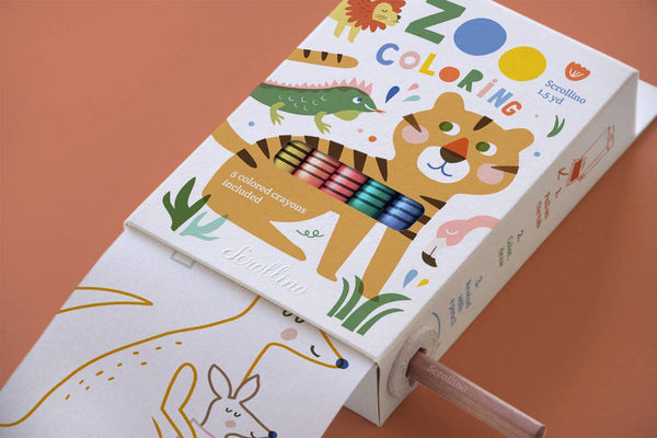 Malbuch mit Zoo-Tieren – Scrollino ZOO Coloring: Englisch