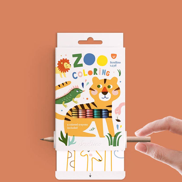 Malbuch mit Zoo-Tieren – Scrollino ZOO Coloring: Englisch